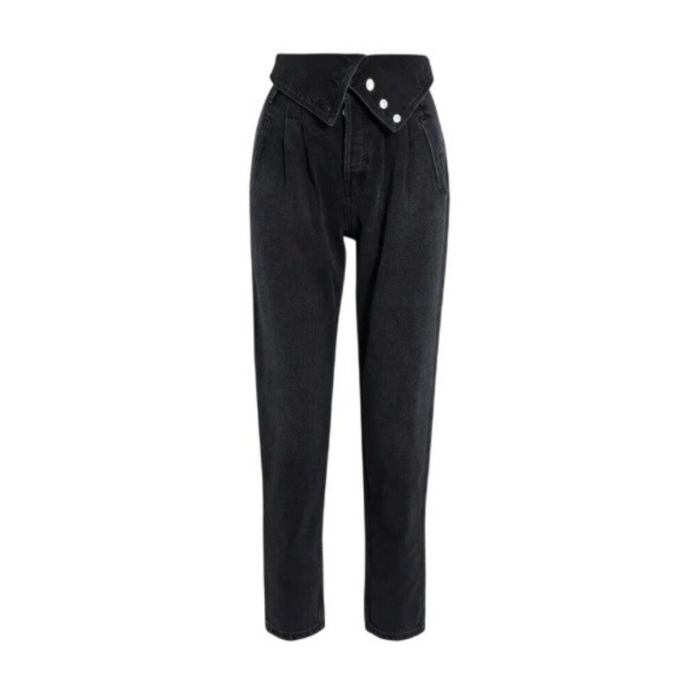 Re/Done 80s Fold Over High-Rise Jeans Vintage Noir Size 25